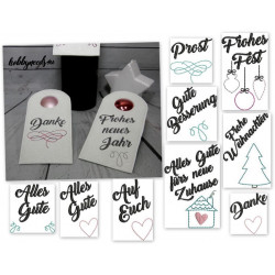 Stickserie - Sprüche & Glückwünsche für Flaschenkleid